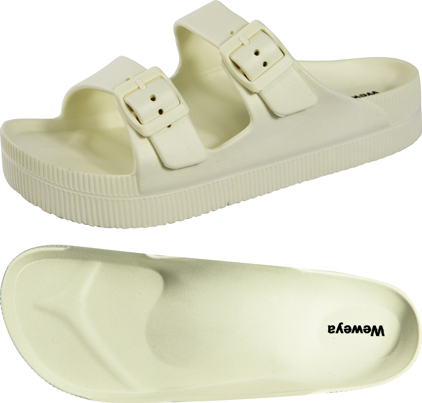 Weweya Arch Support Womens Sandals - Platform Recovery Sandals for Women - Adjustable Buckle Sandals