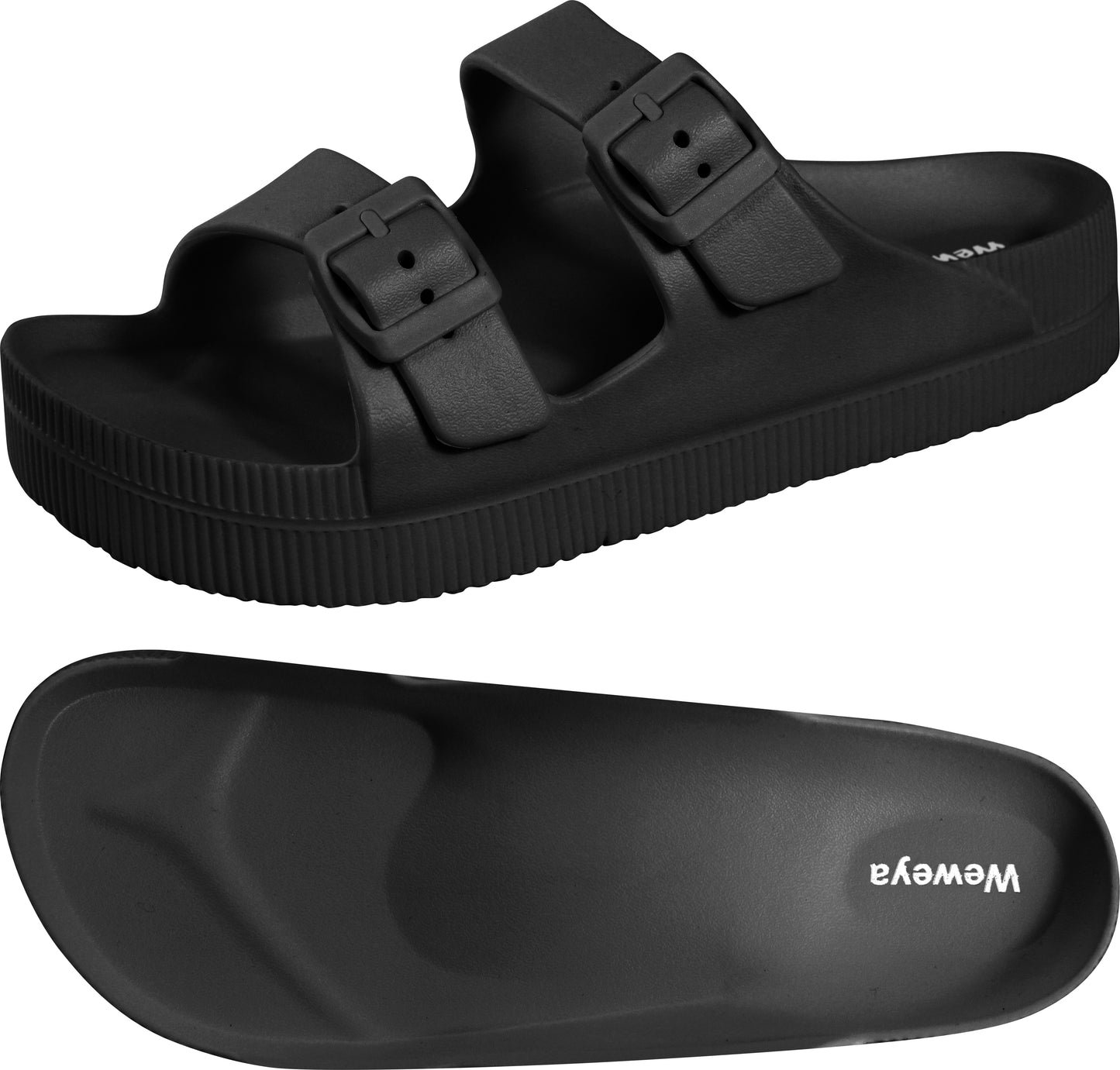 Weweya Arch Support Womens Sandals - Platform Recovery Sandals for Women - Adjustable Buckle Sandals