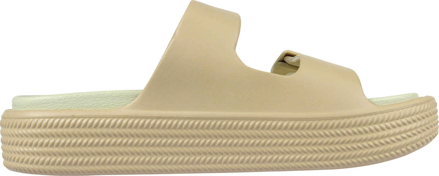 Weweya Platform Sandals for Women - Double Layer Slip On Sandals - Adjustable Buckle Casual Sandals