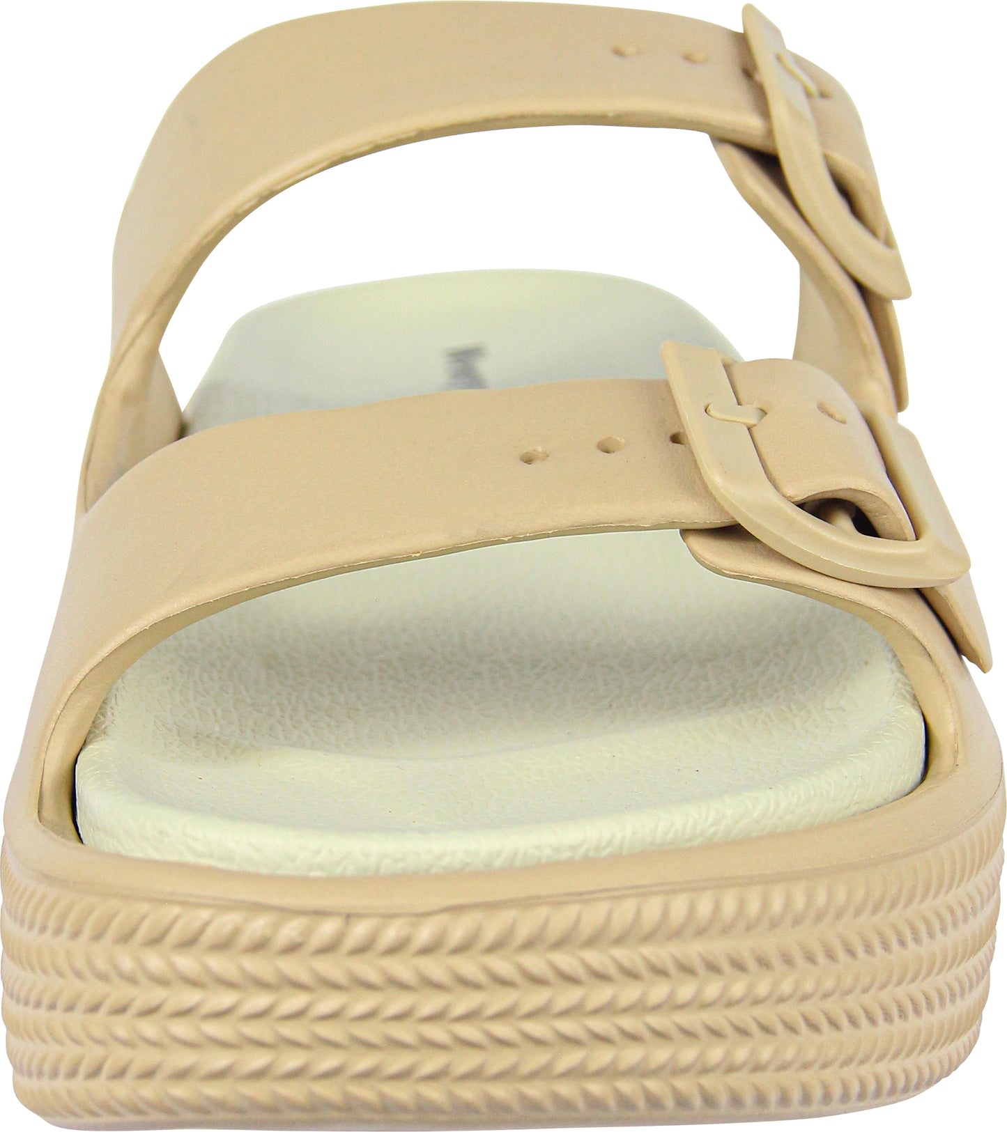 Weweya Platform Sandals for Women - Double Layer Slip On Sandals - Adjustable Buckle Casual Sandals