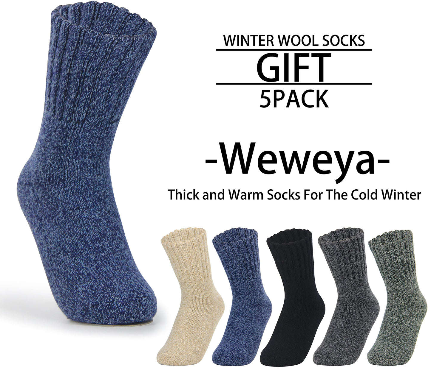 Weweya Boot Socks for Women - Thick Winter Knit Warm Socks - Gifts for Women
