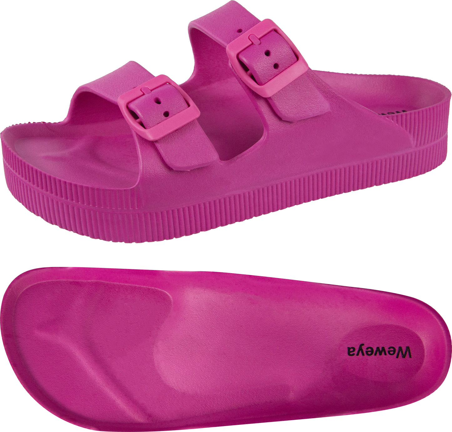 Weweya Arch Support Womens Sandals - Platform Recovery Sandals for Women - Adjustable Buckle Sandals