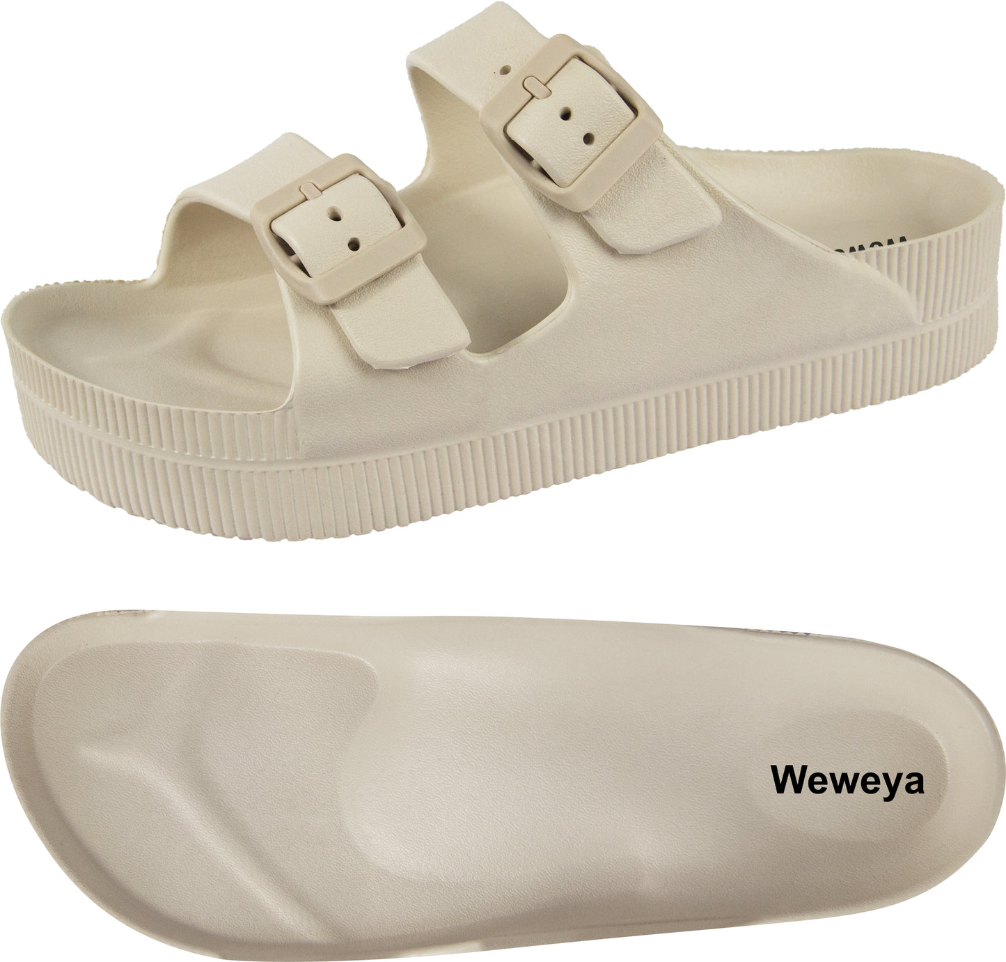 Weweya Arch Support Womens Sandals - Platform Recovery Sandals for Women - Adjustable Buckle Sandals