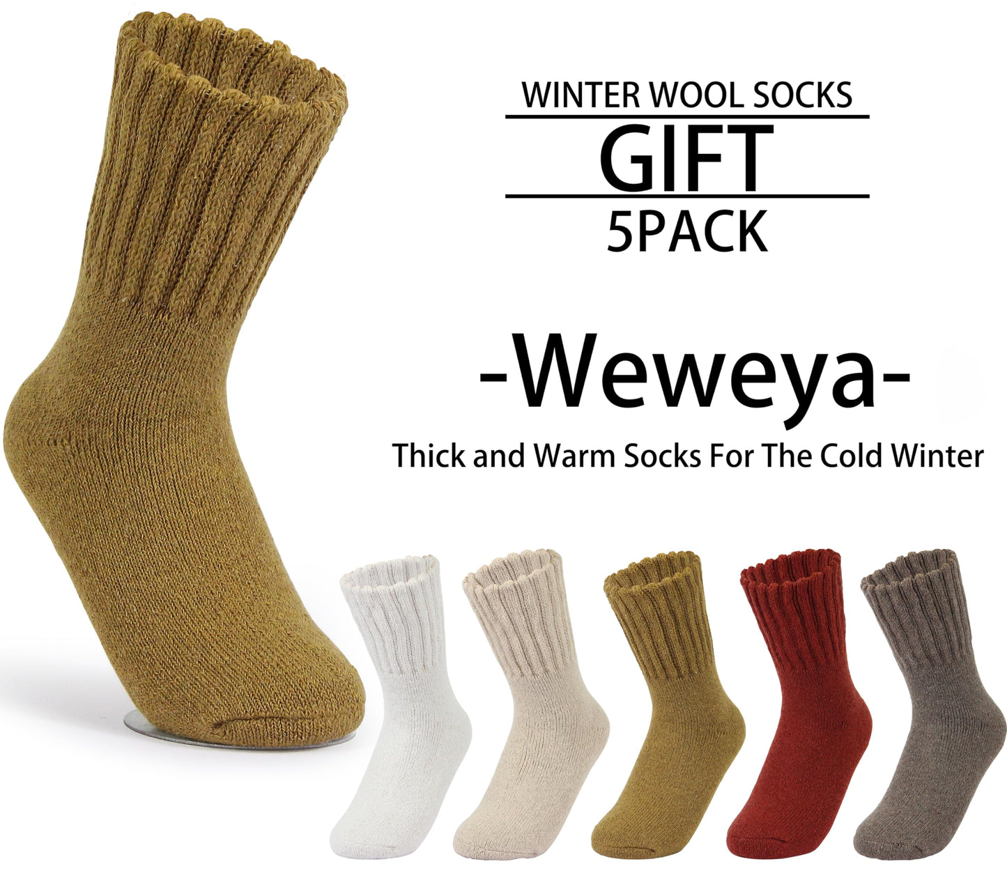 Weweya Boot Socks for Women - Thick Winter Knit Warm Socks - Gifts for Women