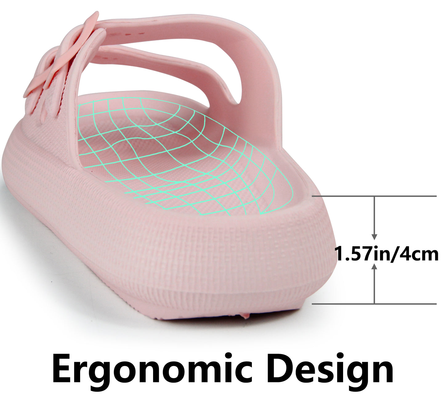 Weweya Slides for Women and Men Slippers - Double Buckle Adjustable - EVA Flat Sandals