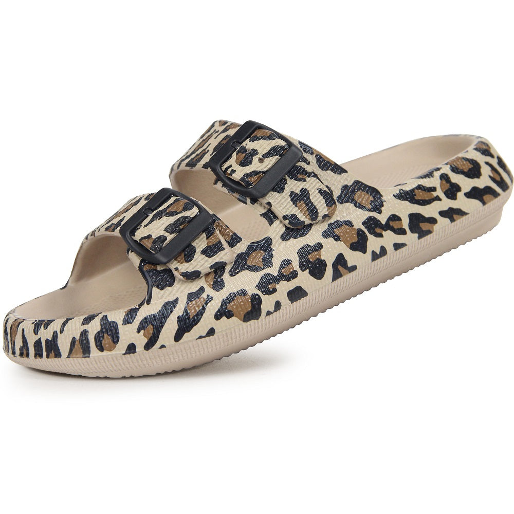 Weweya Slides for Women and Men Slippers - Double Buckle Adjustable - EVA Flat Sandals