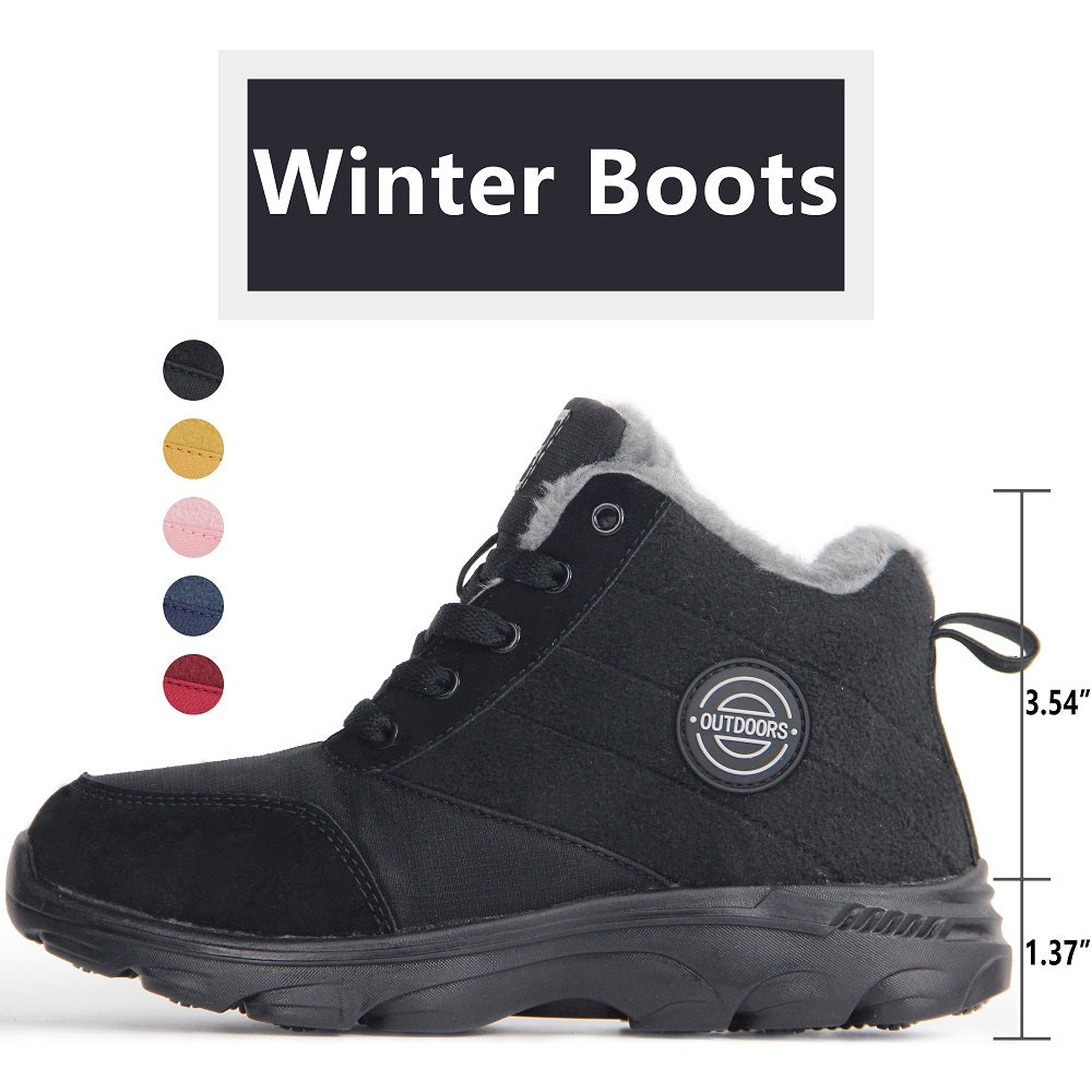 Weweya Women's Snow Boots Fur Lined Winter Booties Anti-Slip Ankle Boots